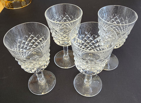 4 Signed Waterford glass Hand Cut port/wine Alana pattern Irish Crystal