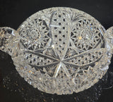 ABP cut glass 2 handled dish American brilliant period 1886 -1915 bob55