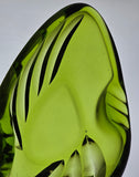 LE Smith glass one of a kind green kidney ashtray
