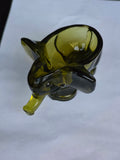 Vintage glass 1960's green elephant cigar ashtray Italy