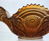 Imperial marigold hobstar amber carnival crimped bowl