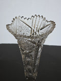 ABP cut glass Signed trumpet vase antique bob23
