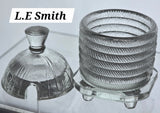 LE Smith glass clear bee hive honey jar