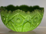 L.E Smith Glass Jadeite Quintec bowl