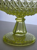 Central glass compote Vaseline block and diamond glows Bob2