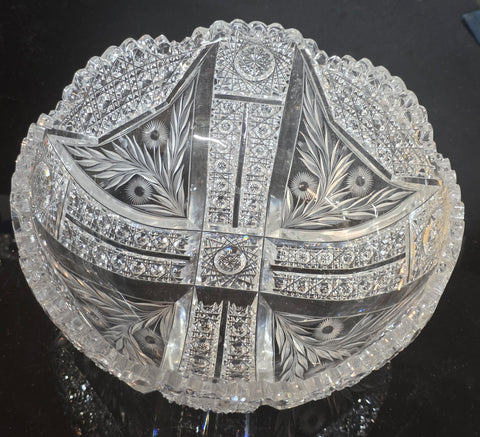 ABP cut glass bowl American brilliant period 1886 -1915 bob60