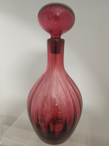 Pilgrim optic cranberry glass decanter