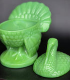 L.E Smith Glass Jadeite Turkey soup bowl