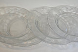 4 Fostoria Navarra lunch plates glass, Made in USA
