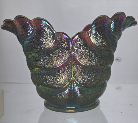L E Smith Glass oval purple deep bowl/vase