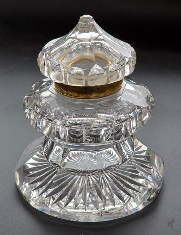 Cut Glass Inkwell Antique