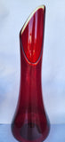 L.E Smith Glass Amberinea swung 20" vase