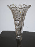 ABP cut glass Signed trumpet vase antique bob23