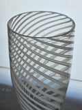 Art glass white swirl vase