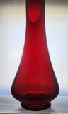 L.E Smith Glass Amberinea swung 20" vase