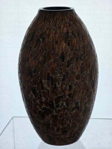 Sparkle spatter Art glass black and gold vase