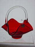 Viking red glass basket