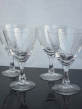 4 Signed Fostoria goblets glass Wheat pattern Hand cut Crystal