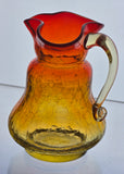 Amberinea crackle glass small pitcher