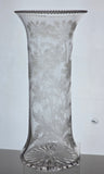 Needle acid etched glass vase antique Dorflinger bob43
