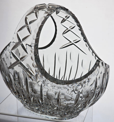 Hand cut large crystal basket 10.5 lbs Auction