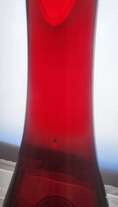 L.E Smith Glass Amberinea swung 20" vase