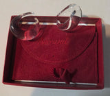 Signed Baccarat glass ear rings