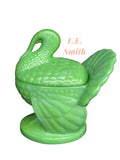 L.E Smith Glass Jadeite Turkey soup bowl