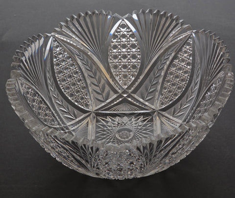 ABP cut glass blown blank bowl American brilliant period 1886 -1915 bob16