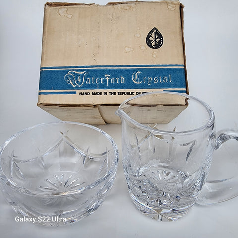 Signed Waterford crystal sugar and creamer 110-491