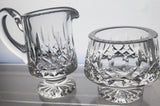 Signed Waterford Lismore crystal sugar and creamer