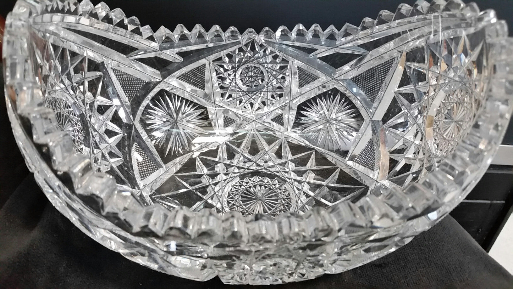 ABP CUT glass orange bowl antique - O'Rourke crystal awards & gifts abp cut glass