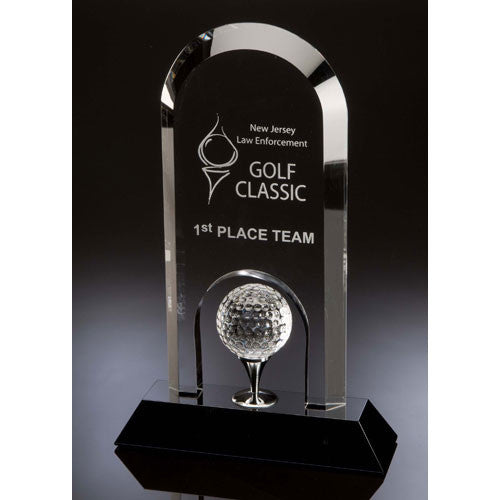 Fairway 11" Dome Golf Award - O'Rourke crystal awards & gifts abp cut glass