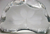 Hand Cut Glass polished  shamrock pattern paperweight, Ireland 24% lead crystal - O'Rourke crystal awards & gifts abp cut glass