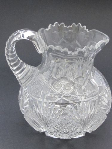 American Brilliant Period Cut Glass Pitcher  Antique - O'Rourke crystal awards & gifts abp cut glass