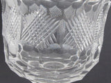 Hand cut old glass pedestal vase  honeycomb - O'Rourke crystal awards & gifts abp cut glass