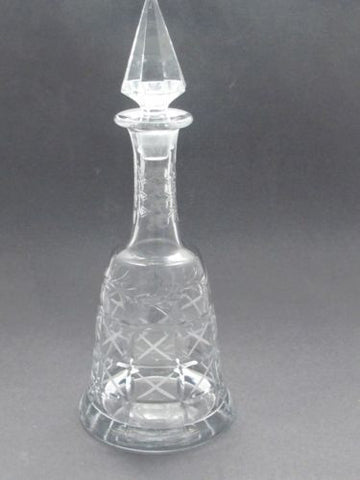 Hand Cut glass  decanter  floral and miter cut - O'Rourke crystal awards & gifts abp cut glass
