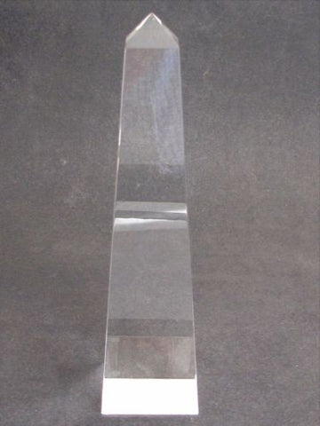 Obelisk optical GLASS 10" high, Gift crystal - O'Rourke crystal awards & gifts abp cut glass