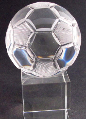 Hand Cut Glass soccer ball award customize paperweight - O'Rourke crystal awards & gifts abp cut glass