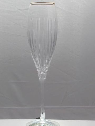 Signed Lenox Cut glass Superior flute Crystal  Made in USA  gold rim - O'Rourke crystal awards & gifts abp cut glass
