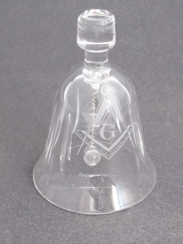 Hand Cut Glass  Masonic bell, 24% lead crystal Made in USA - O'Rourke crystal awards & gifts abp cut glass