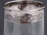 Lenox etched  wine glass .7" platinum band Crystal  Made in USA Mt Pleasant PA - O'Rourke crystal awards & gifts abp cut glass