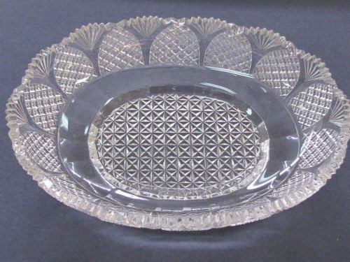 Old Cut Glass oval dish Antique Crystal  insert - O'Rourke crystal awards & gifts abp cut glass