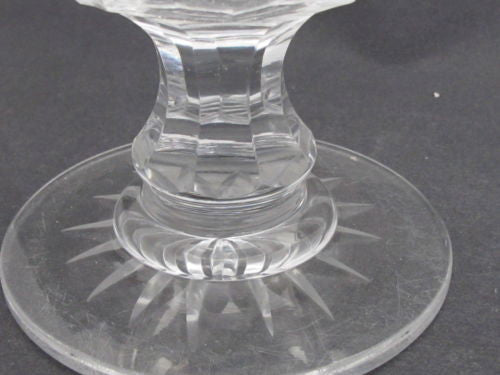 Hand cut old glass pedestal vase  honeycomb - O'Rourke crystal awards & gifts abp cut glass