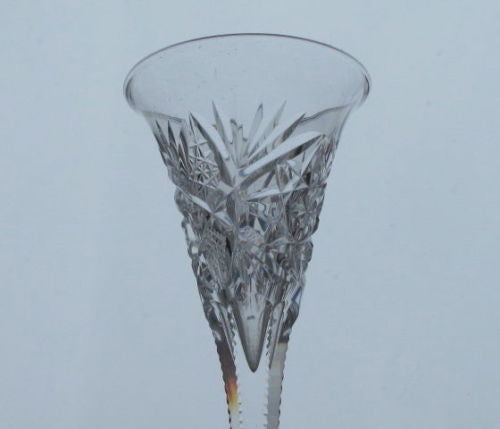 American Brilliant Period Cut Glass Taper glass Antique  Monarch - O'Rourke crystal awards & gifts abp cut glass