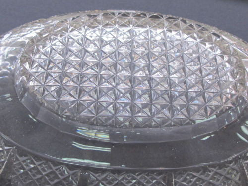 Old Cut Glass oval dish Antique Crystal  insert - O'Rourke crystal awards & gifts abp cut glass