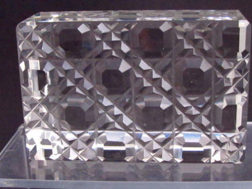 Hand Cut Glass paperweight, DEEP CUT 24% lead crystal - O'Rourke crystal awards & gifts abp cut glass