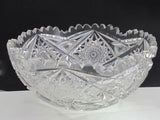 American Brilliant Period hand Cut Glass and mouth blown bowl abp hobstar - O'Rourke crystal awards & gifts abp cut glass
