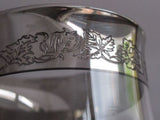 Lenox etched  wine glass .7" platinum band Crystal  Made in USA Mt Pleasant PA - O'Rourke crystal awards & gifts abp cut glass