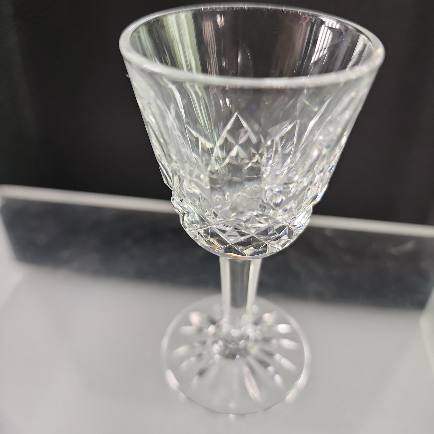 Signed Waterford glass Hand Cut  liquor Lismore pattern Irish Crystal